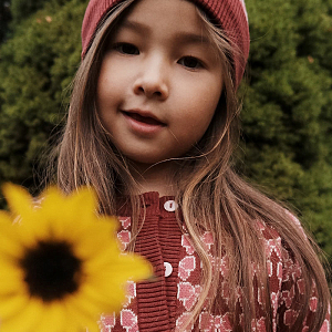 Кардиган вязаный Flöss "Nova Bordeaux Bow", бургундские бантики